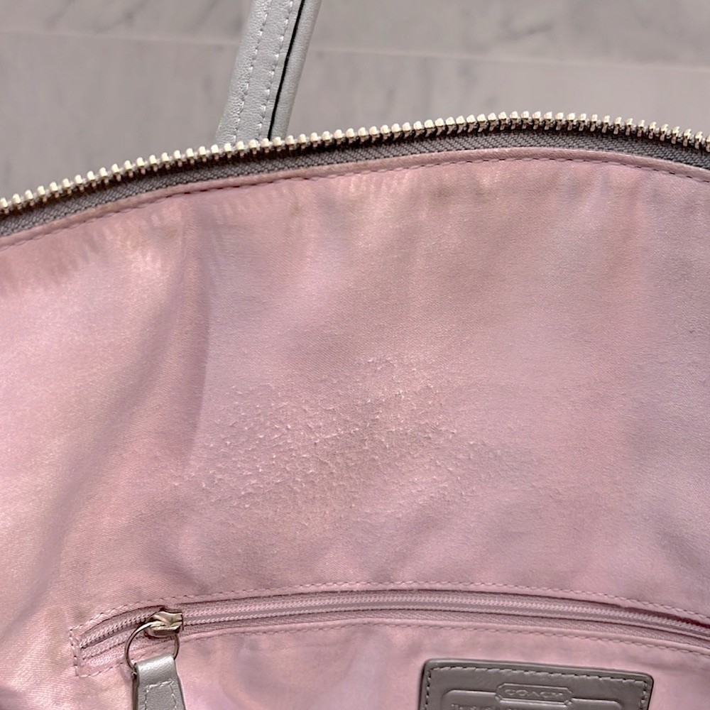 Coach Signature Laura Gray/Silver Double Strap Large Tote Bag - Picture 10 of 15